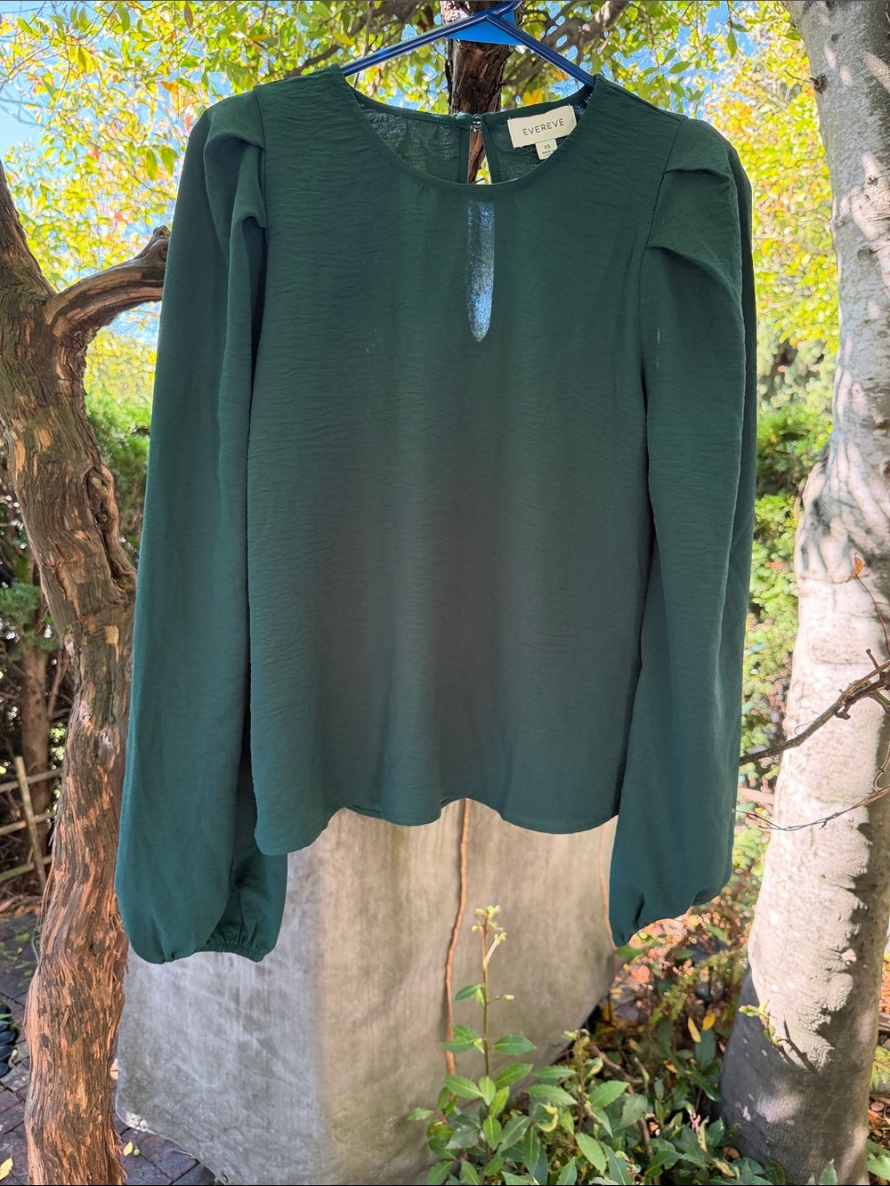 Evereve dark teal blouse XS
